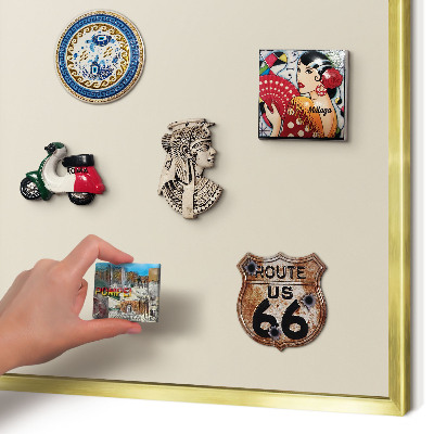 Lavagna magnetica per calamite souvenir in colore oro Pietra leggera