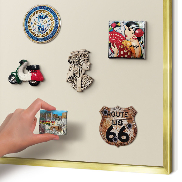 Lavagna magnetica per calamite souvenir in colore oro Pietra leggera