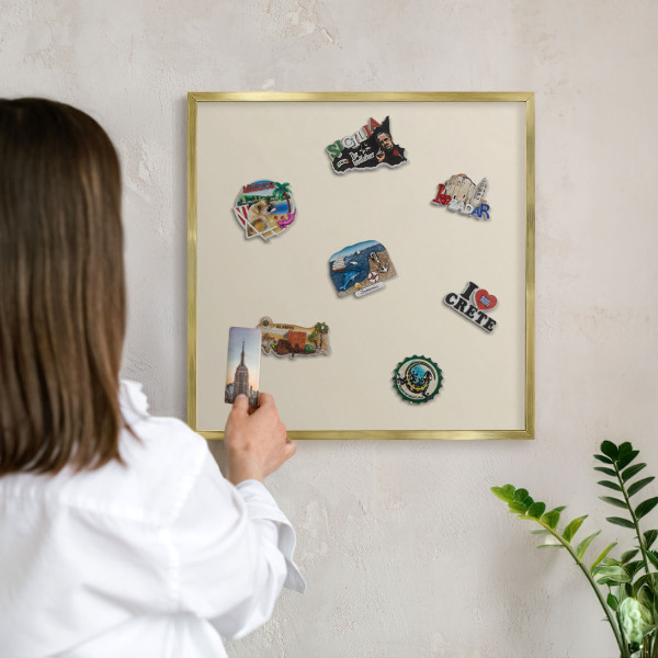 Lavagna magnetica per calamite souvenir in colore oro Pietra leggera