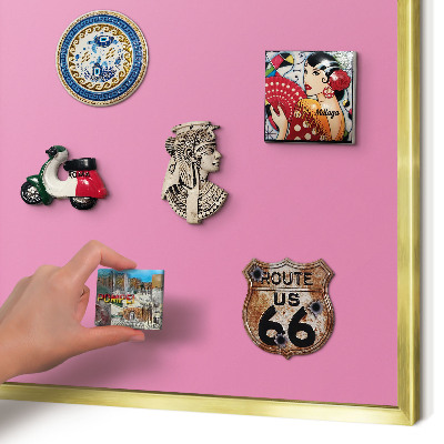 Lavagna magnetica per calamite souvenir in colore oro Rosa freddo