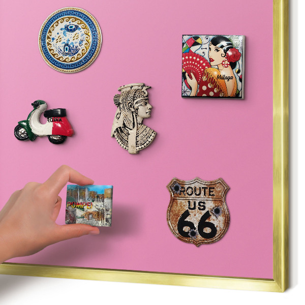 Lavagna magnetica per calamite souvenir in colore oro Rosa freddo