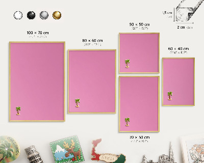 Lavagna magnetica per calamite souvenir in colore oro Rosa freddo
