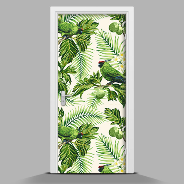 Adesivo per porta Fiori tropicali