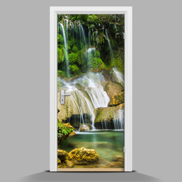Adesivo per porta Cascata nella giungla