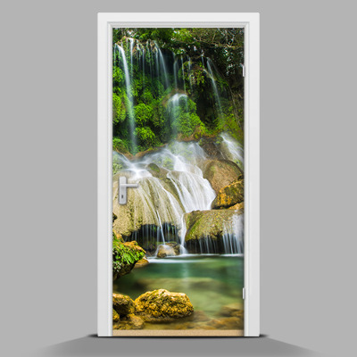Adesivo per porta Cascata nella giungla