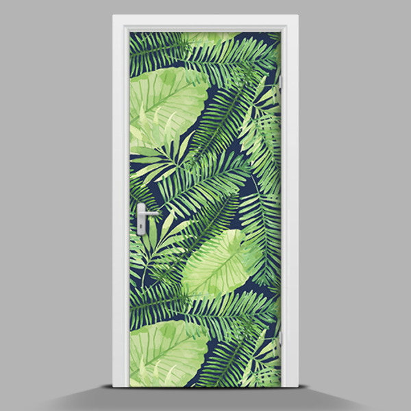 Sticker porta Foglie tropicali