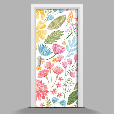Adesivo per porta Fiori disegnati