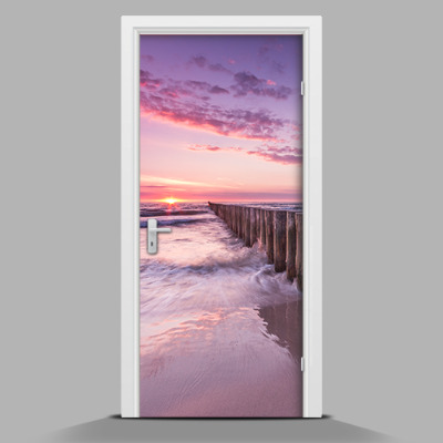 Sticker porta Tramonto sul mare