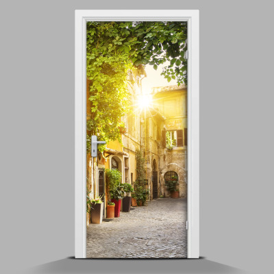 Adesivo per porta interna con stampa raffigurante una strada