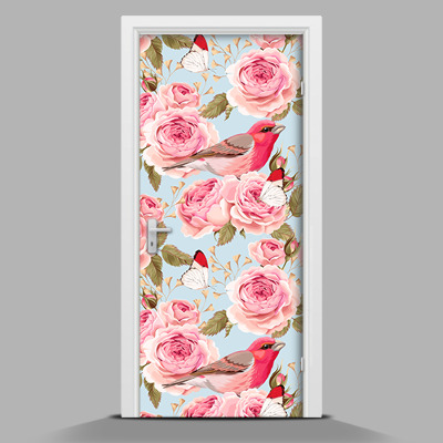 Sticker porta Uccelli tra i fiori