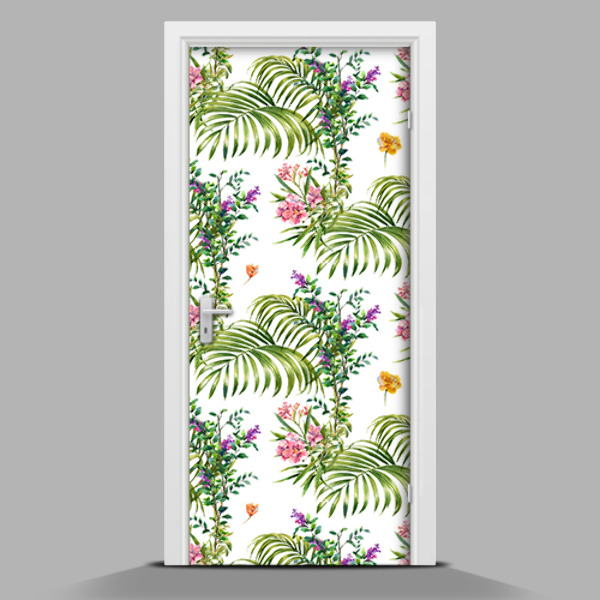 Adesivo per porta interna Fiori delicati