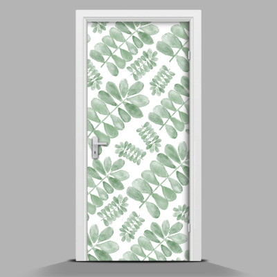 Sticker porta con motivo di foglie di acacia