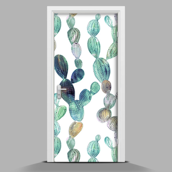 Adesivo per porta con motivo a cactus