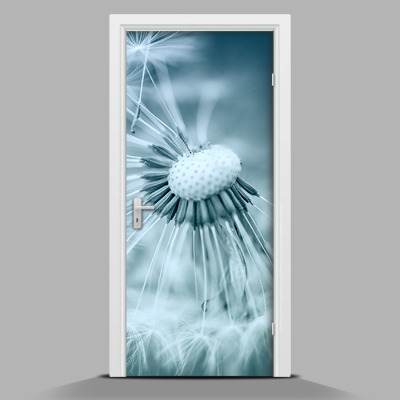 Adesivo per porta con motivo di tarassaco blu