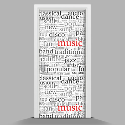 Adesivo per porta interna con scritta in stile tipografico