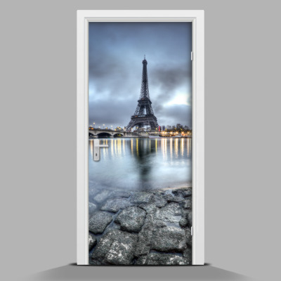 Sticker porta con la Torre Eiffel all'alba