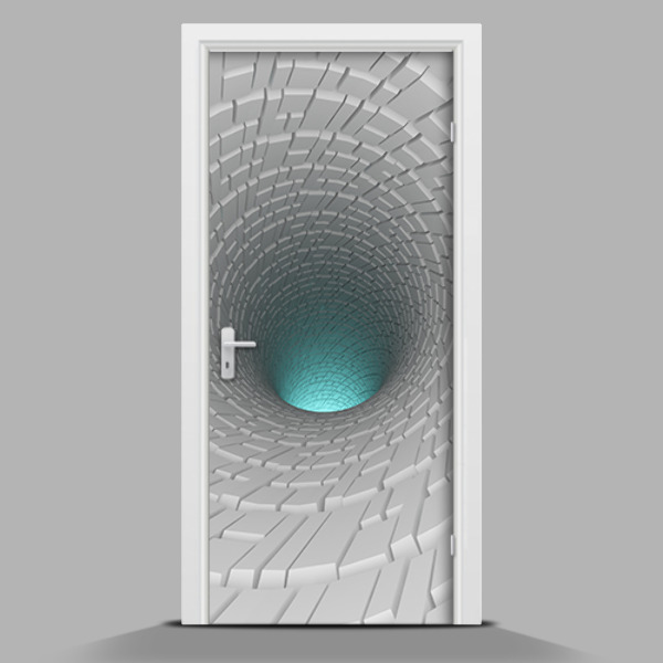 Adesivo per porta interna con design a profondità visiva