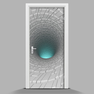 Adesivo per porta interna con design a profondità visiva