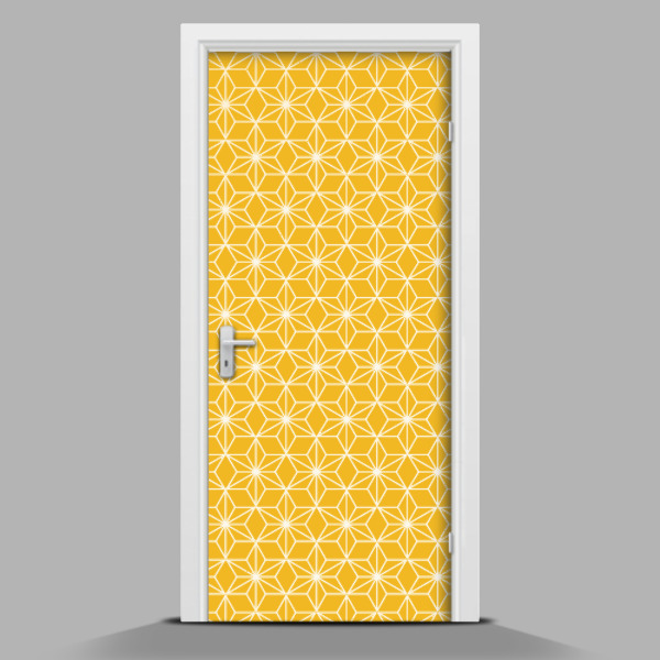 Sticker porta Motivo a rombi su sfondo giallo