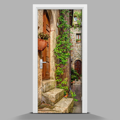 Adesivo per porta interna con stampa raffigurante un affascinante palazzo residenziale