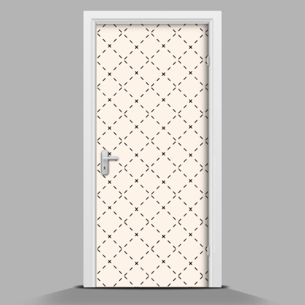 Adesivo per porta con motivo a quadrati tratteggiati