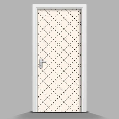 Adesivo per porta con motivo a quadrati tratteggiati