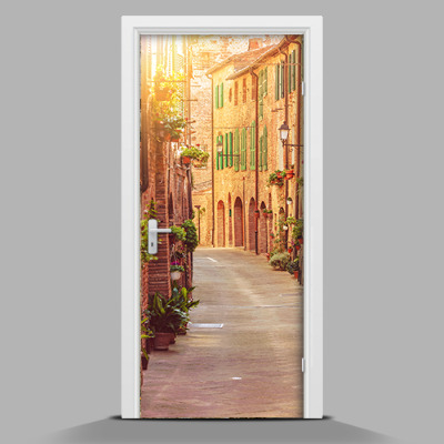 Adesivo per porta Via romana al mattino
