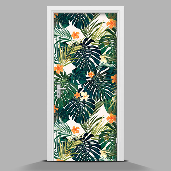 Adesivo per porta interna con motivo tropicale