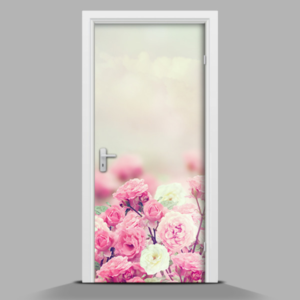 Adesivo per porta Rose nebbiose