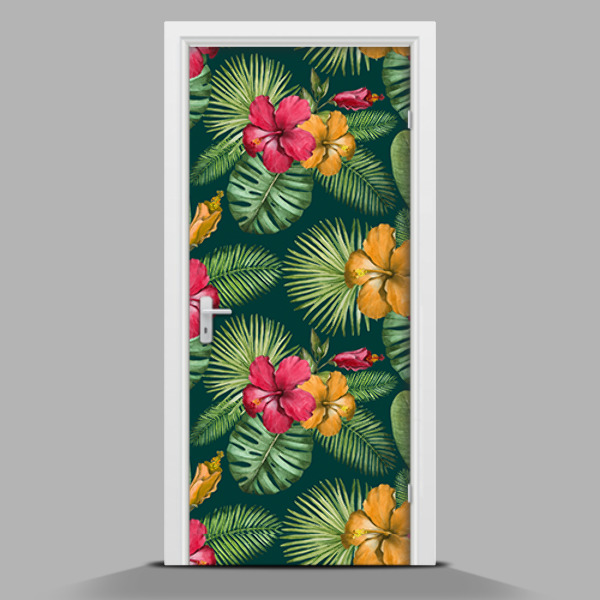 Sticker porta con motivo tropicale
