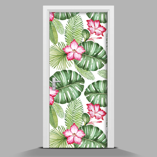 Sticker porta con motivo hawaiiano