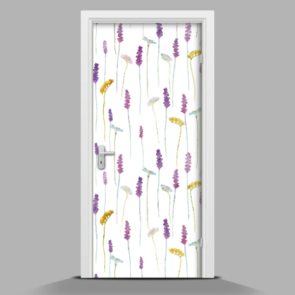 Adesivo per porta interna Rametti di lavanda