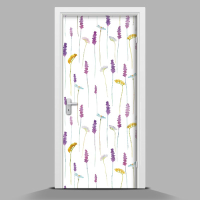 Adesivo per porta interna Rametti di lavanda