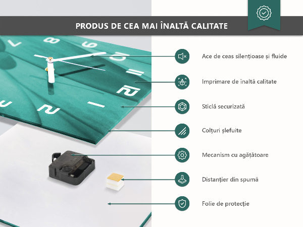 Orologio quadrato Linee astratte