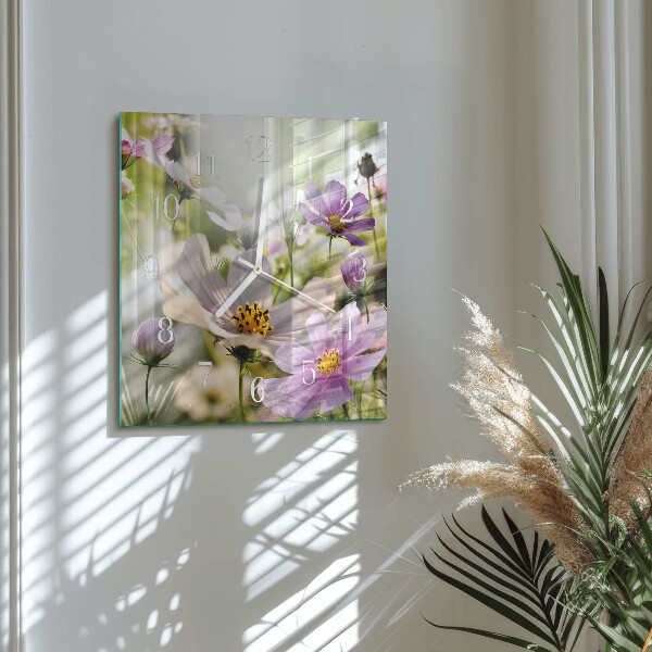 Orologio quadrato Fiori di cosmo