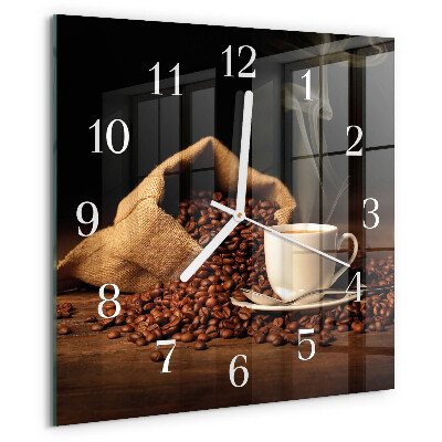 Orologio quadrato chicchi di caffè
