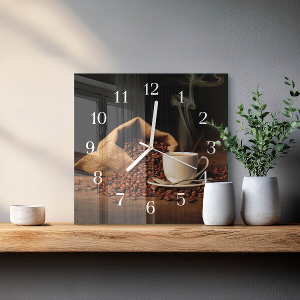 Orologio quadrato chicchi di caffè
