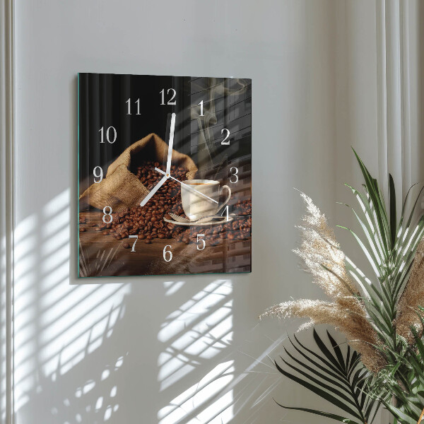 Orologio quadrato chicchi di caffè