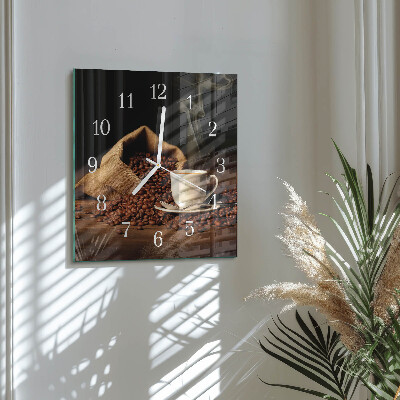 Orologio quadrato chicchi di caffè