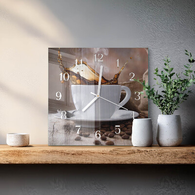 Orologio quadrato Caffè