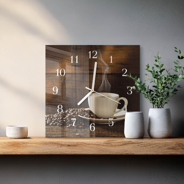 Orologio quadrato Caffè