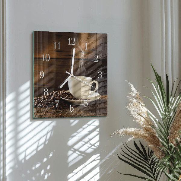 Orologio quadrato Caffè