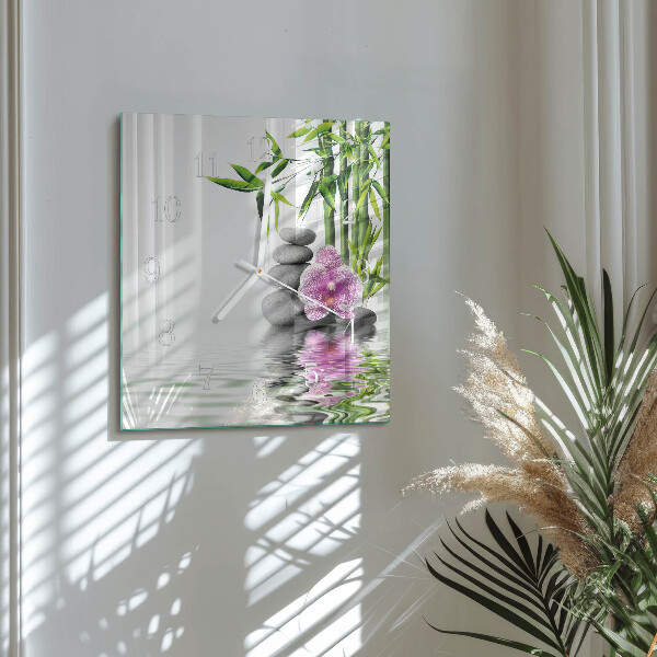 Orologio quadrato Pietre per orchidee