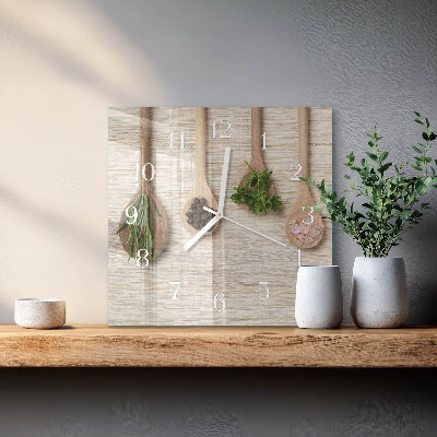 Orologio quadrato cucchiaio di legno