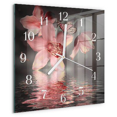 Orologio quadrato Orchidea