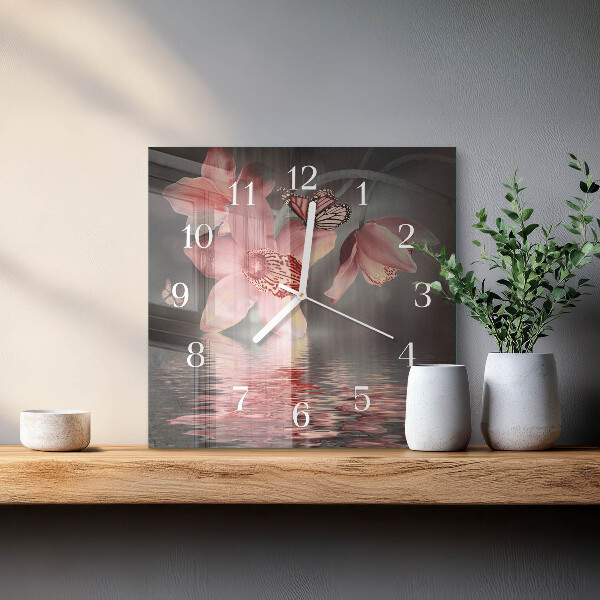 Orologio quadrato Orchidea