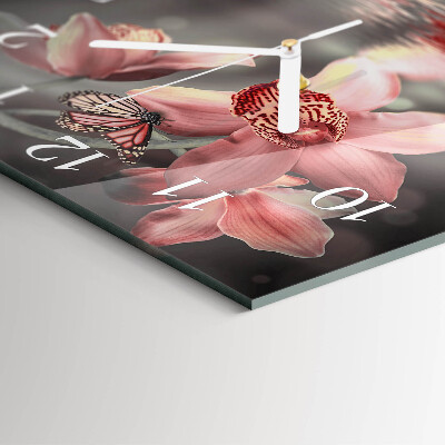 Orologio quadrato Orchidea