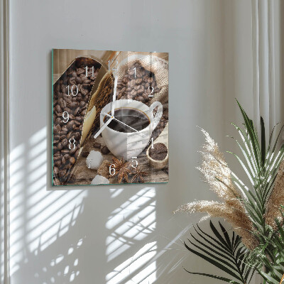 Orologio quadrato Caffè
