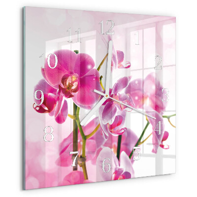 Orologio quadrato Orchidea