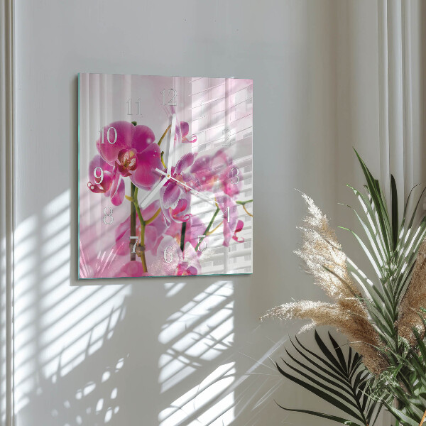 Orologio quadrato Orchidea